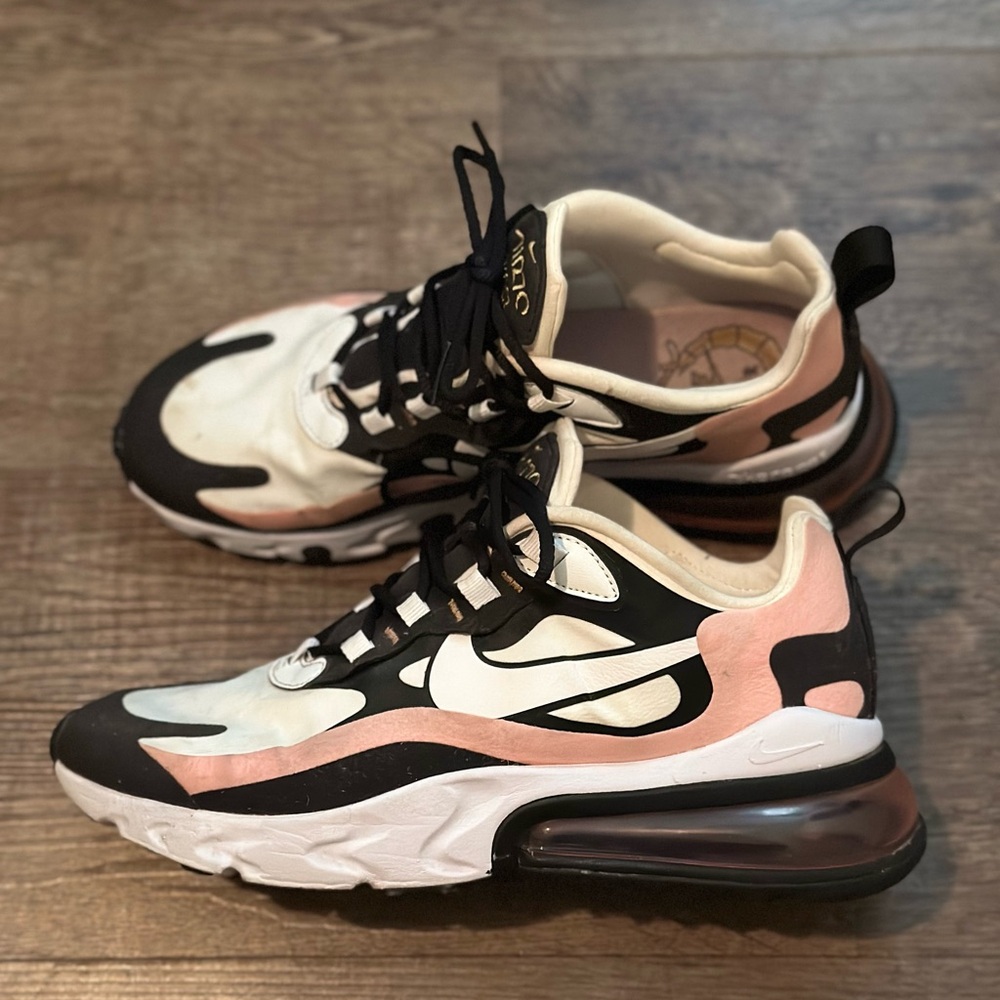 Nike Women's Air Max 270 React in Black and Pink